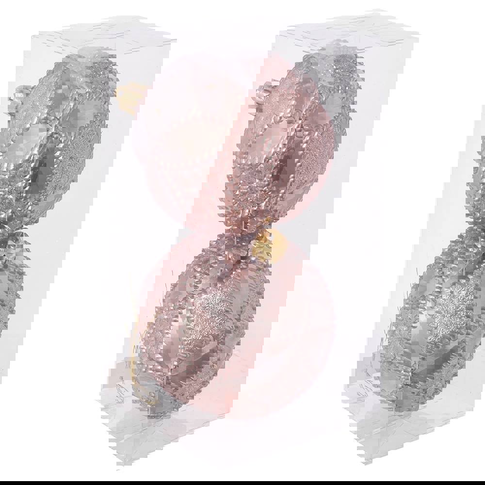 Изображение товара Набор елочных шаров No name 722979 Готический орнамент 10 см пвх розовый 2 шт