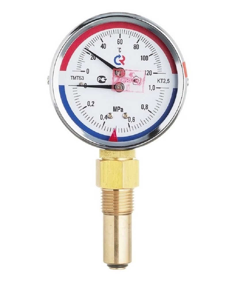 Изображение товара Радиальный термоманометрометр Росма 10 бар 80 мм 1/2" шток 46 мм ТМТБ-31Р.1