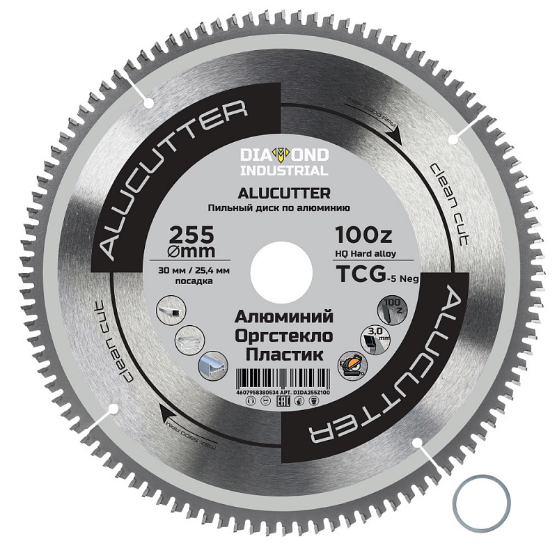 Изображение товара Диск пильный Diamond Industrial AluCutter 100Т 255x30x3 мм