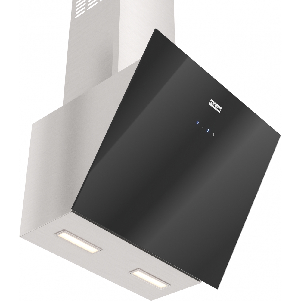 Изображение товара Наклонная вытяжка Franke LENS BK/SS 50 черная с нержавеющей сталью, 1000 м³/ч