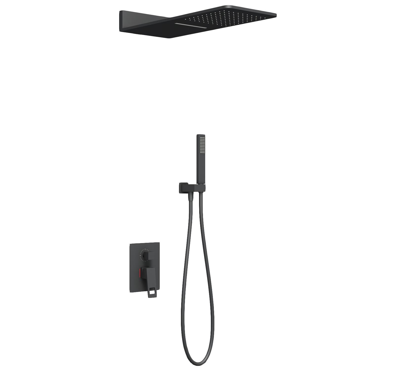 Изображение товара Встроенная душевая система Timo Briana SX-7139/03SM черная с верхним душем из латуни