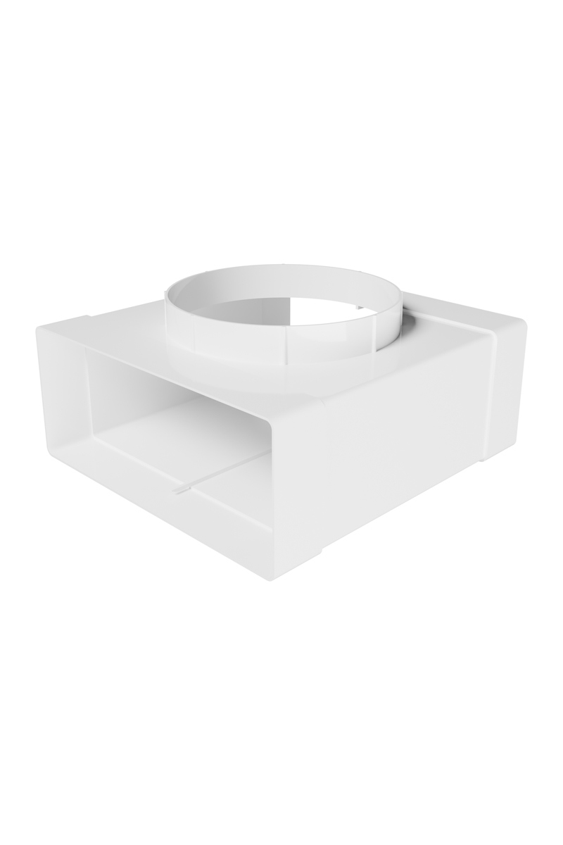 Изображение товара Тройник ERA для плоских воздуховодов D150 мм 90x220 выход на фланец белый