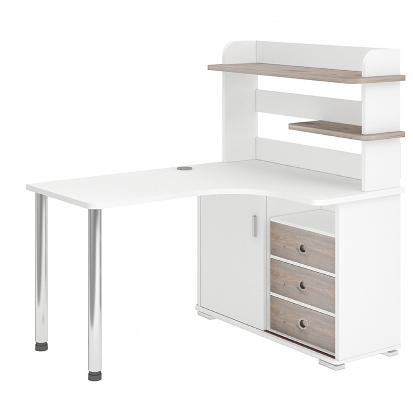 Изображение товара Стол Мэрдэс СР-165М БЕНБЕ-ПРАВ угловой из ЛДСП 160х116 см с ящиком светлый