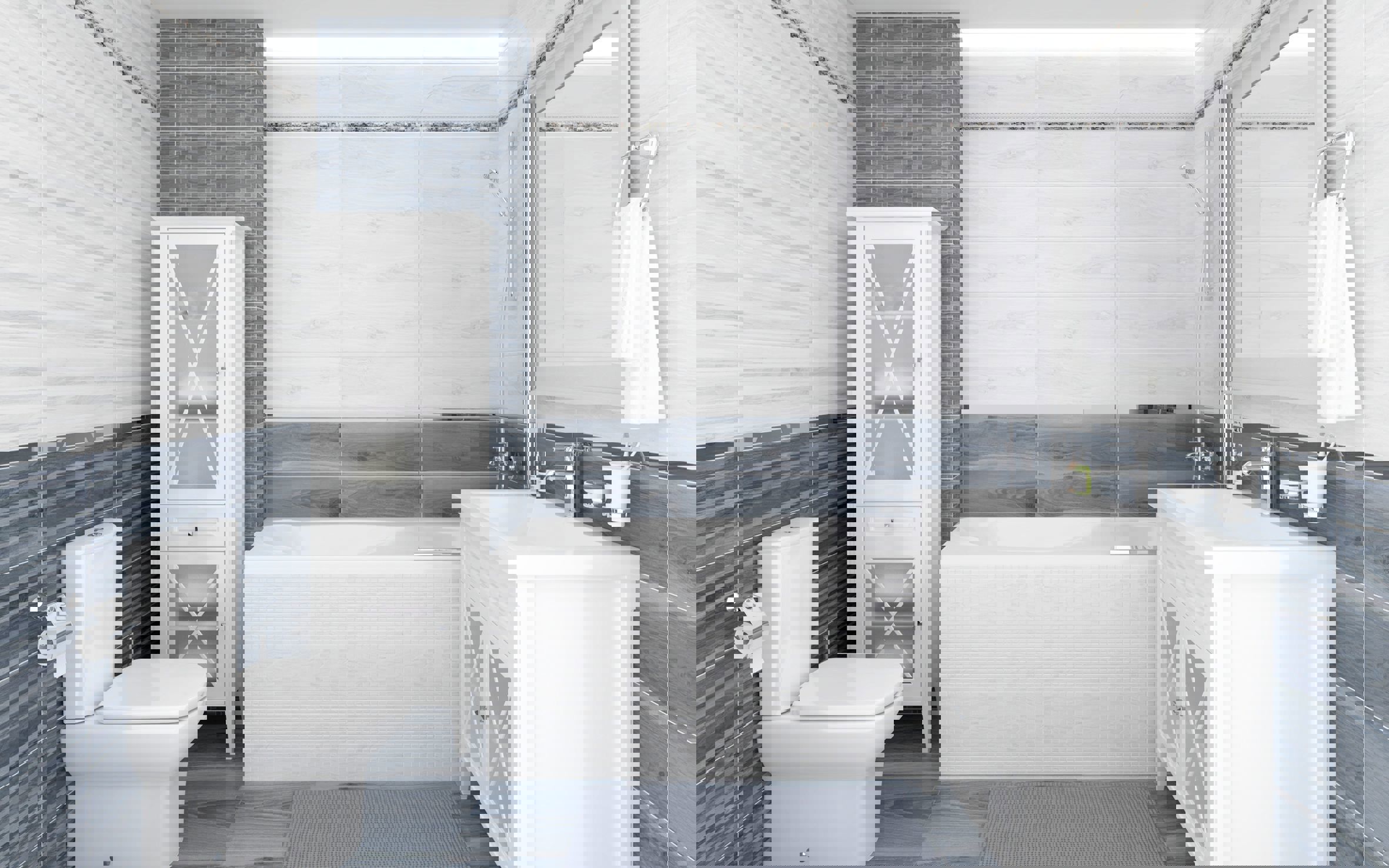 Изображение товара Керамическая плитка Laparet Zen настенная белая 60x20 см для стен интерьера