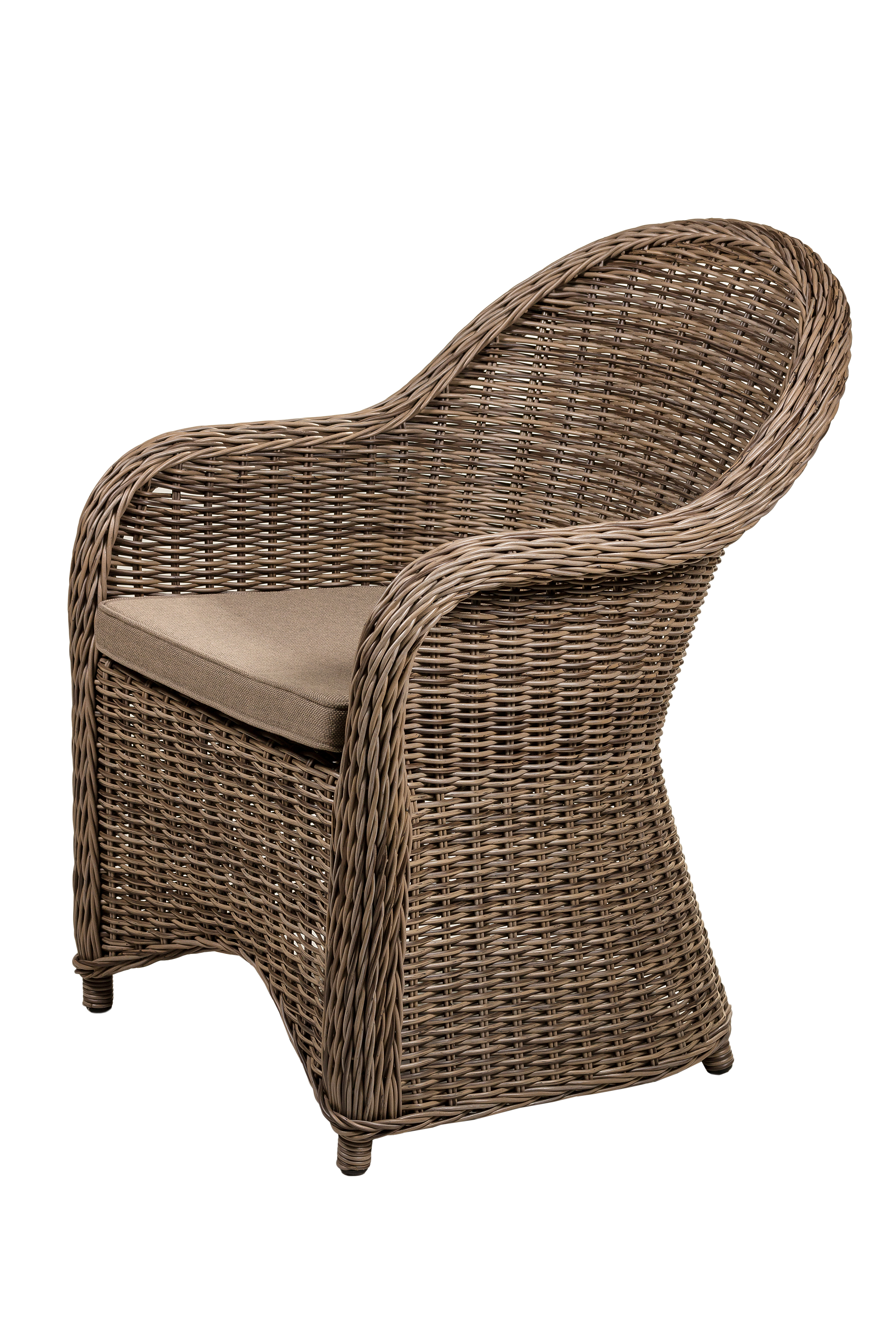 Изображение товара Кресло садовое Paulina из искусственного ротанга с подушкой коричневое