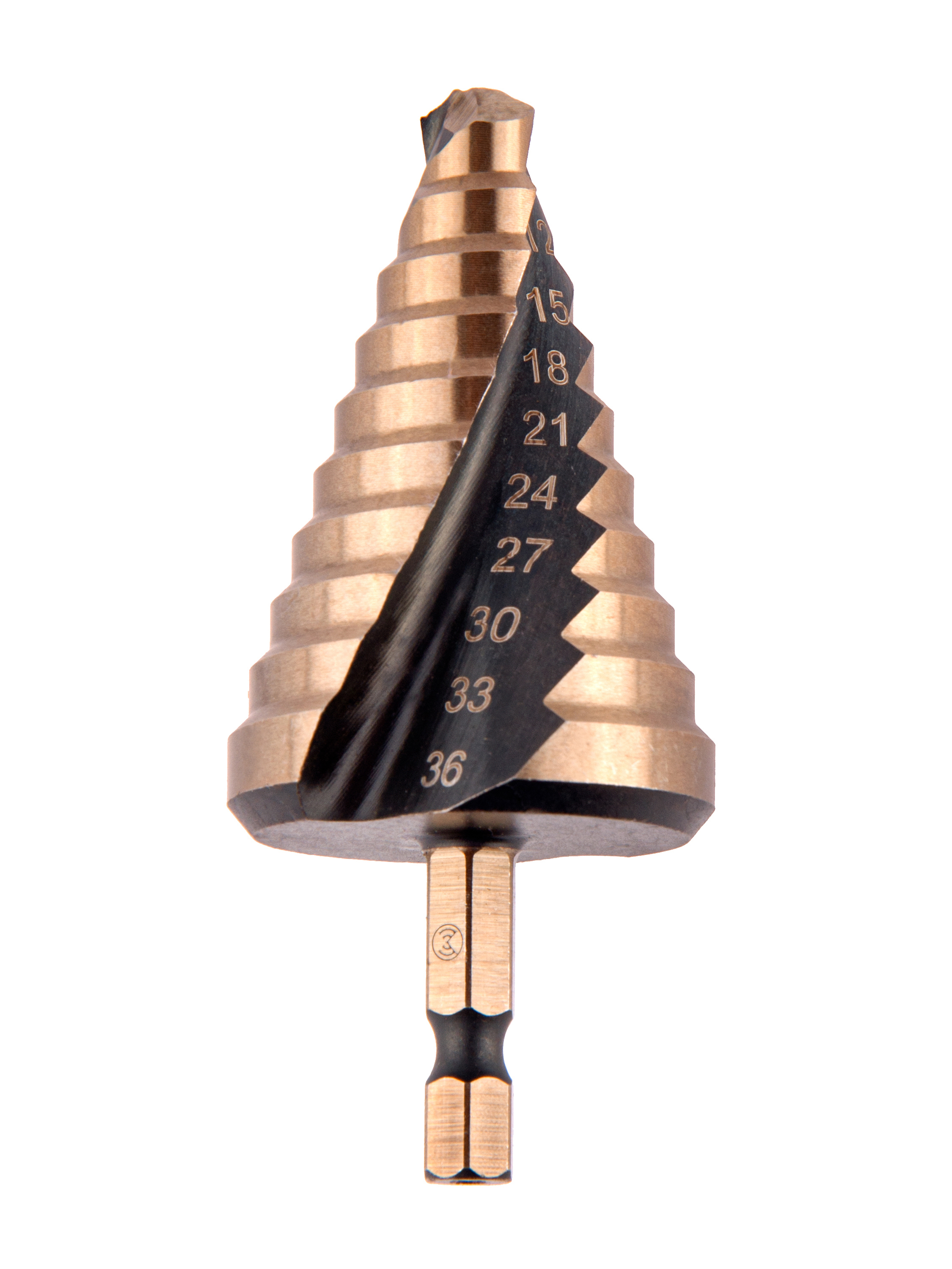 Изображение товара Сверло ступенчатое по металлу Monogram 101-057 9-36 мм 1 шт.
