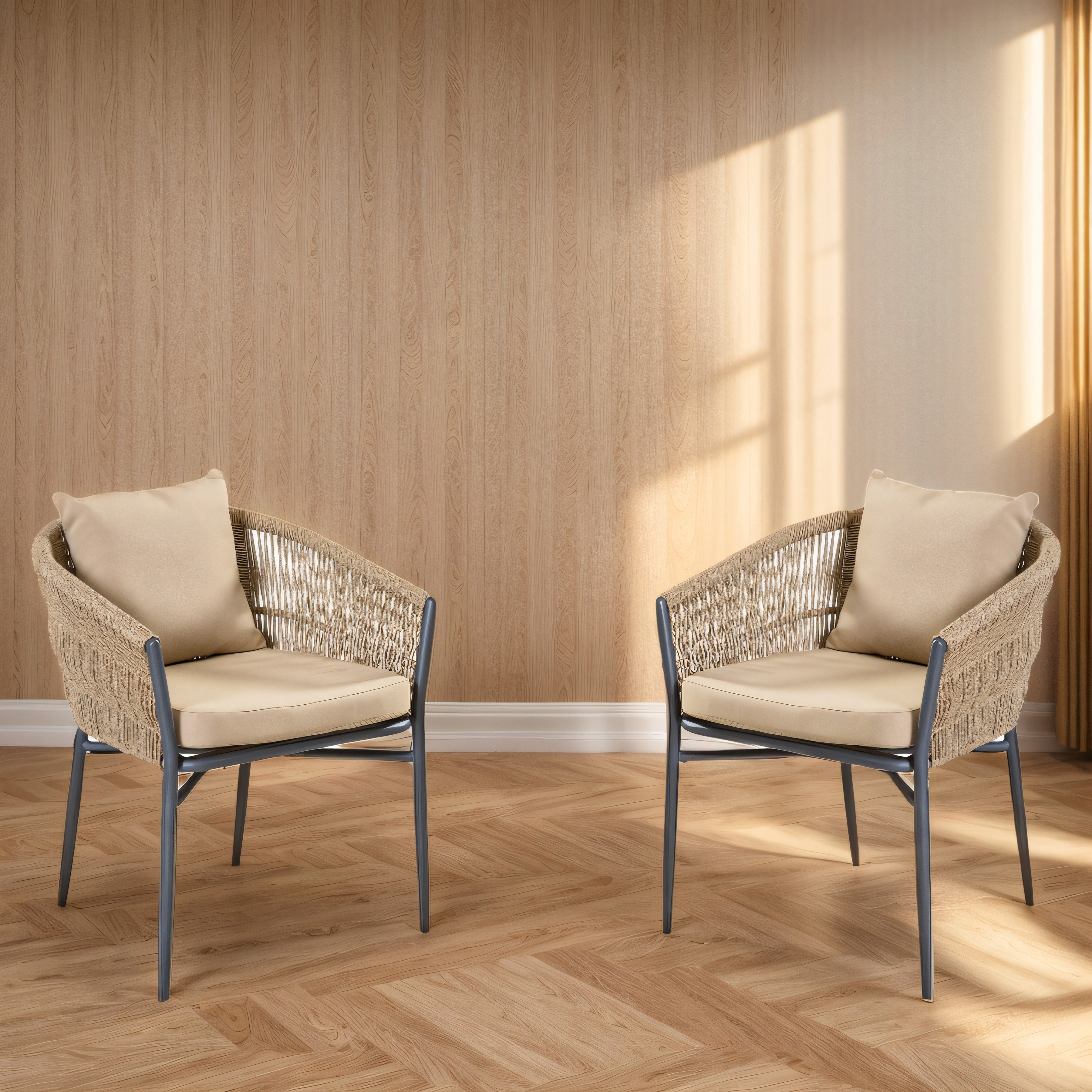 Изображение товара Садовое кресло Aiko Zoe из искусственного ротанга бежевое