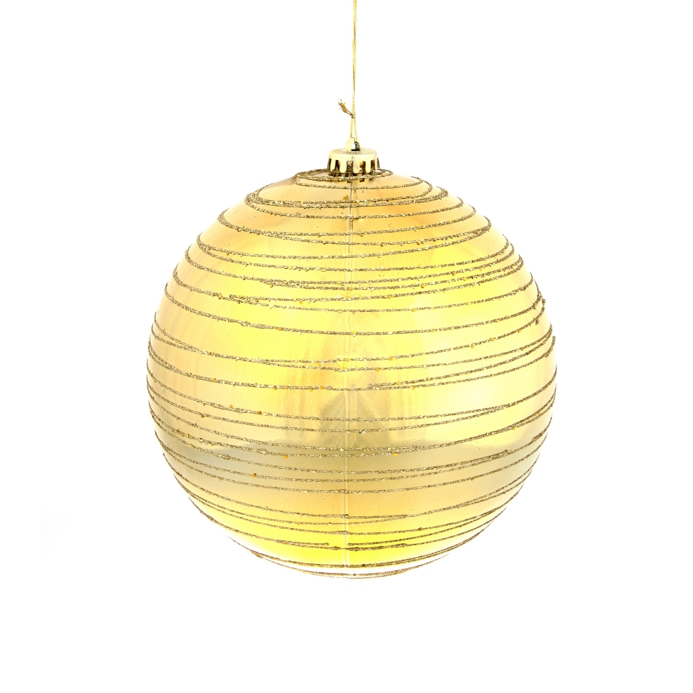 Изображение товара Елочный шар Спираль золотистая 744609 20 см ПВХ жёлтый/золотой