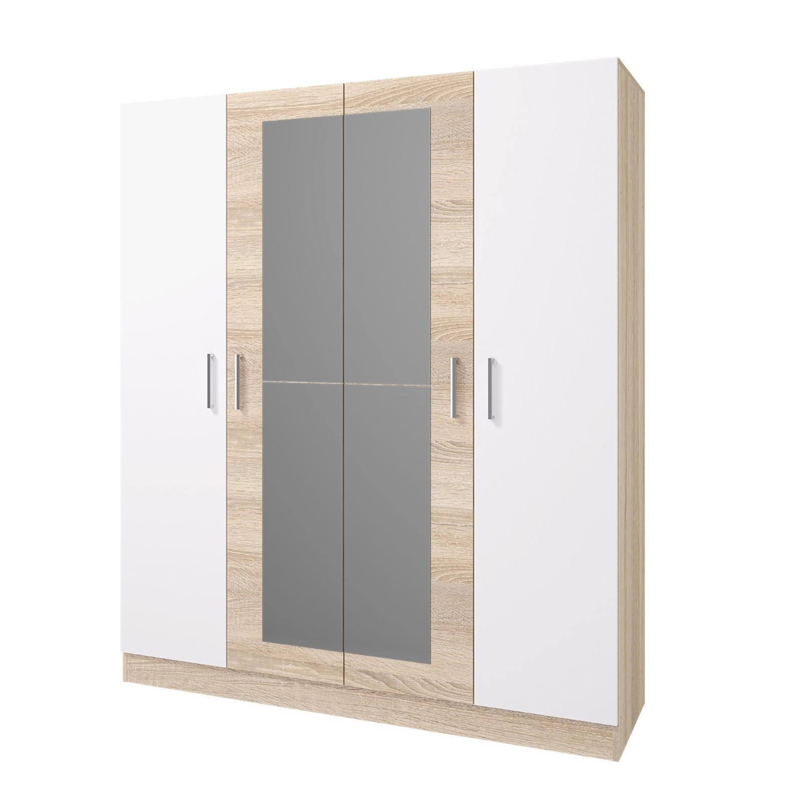 Изображение товара Шкаф распашной Клик мебель 160x190 см ЛДСП цвет дуб сонома и белый