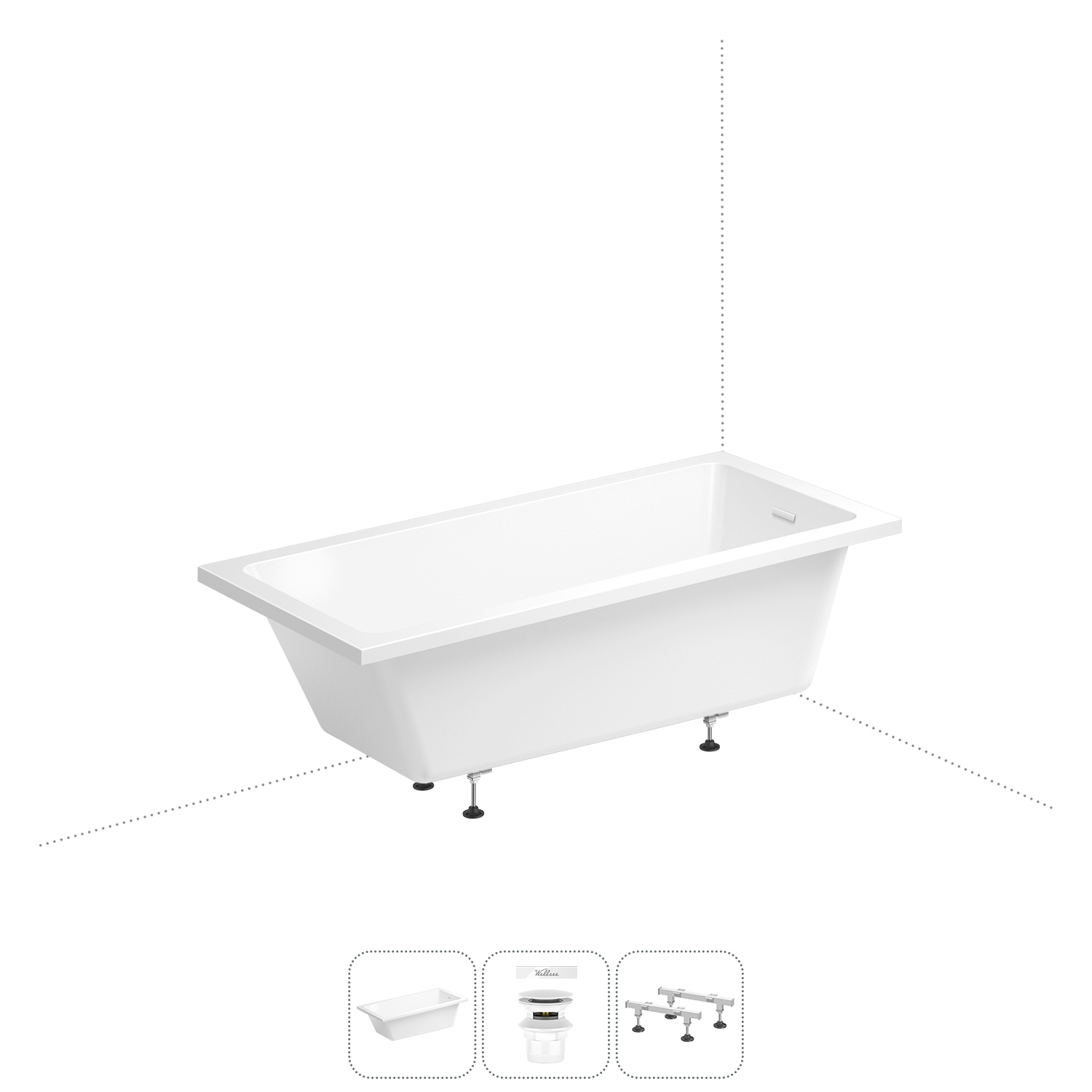 Изображение товара Прямоугольная ванна WELLSEE 20212797R акрил 165x80см