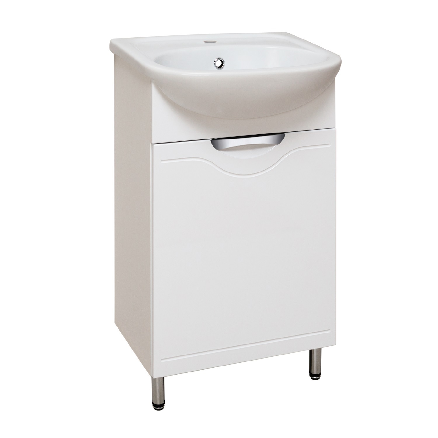 Изображение товара Тумба под раковину RUNO Фортуна 50 см напольная белая для ванной комнаты