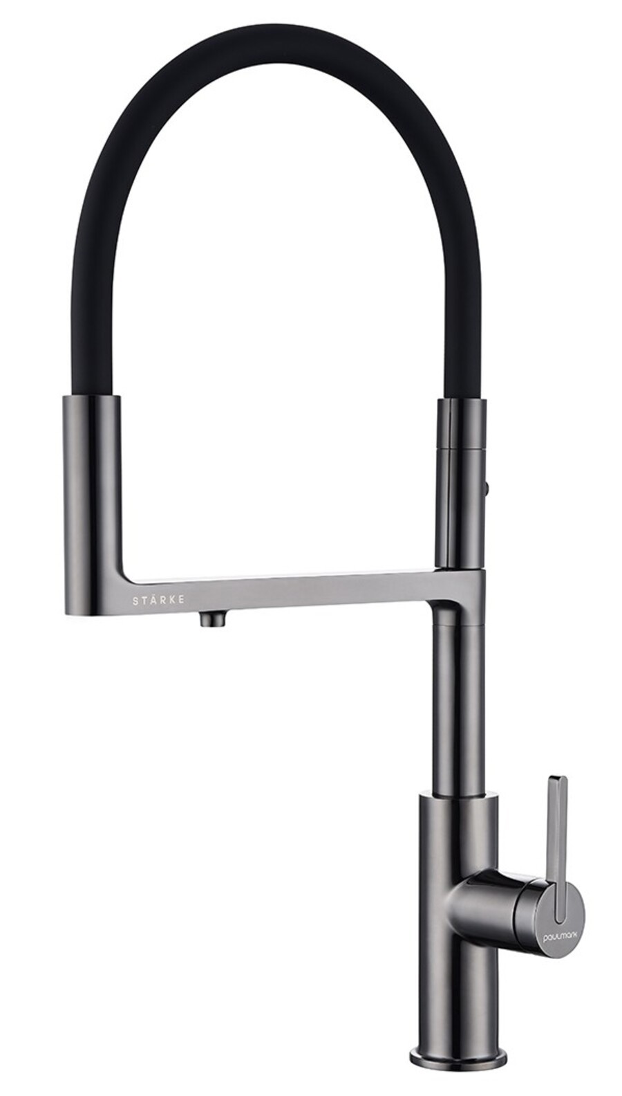 Изображение товара Смеситель для кухни Paulmark TORNADO с выдвижным изливом и каналом для фильтр воды черный