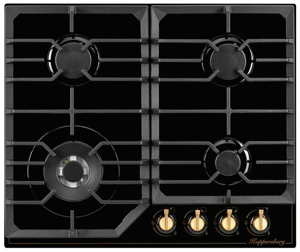 Изображение товара Газовая варочная панель Kuppersberg FG 603 B Bronze 61 см 4 конфорки цвет черный
