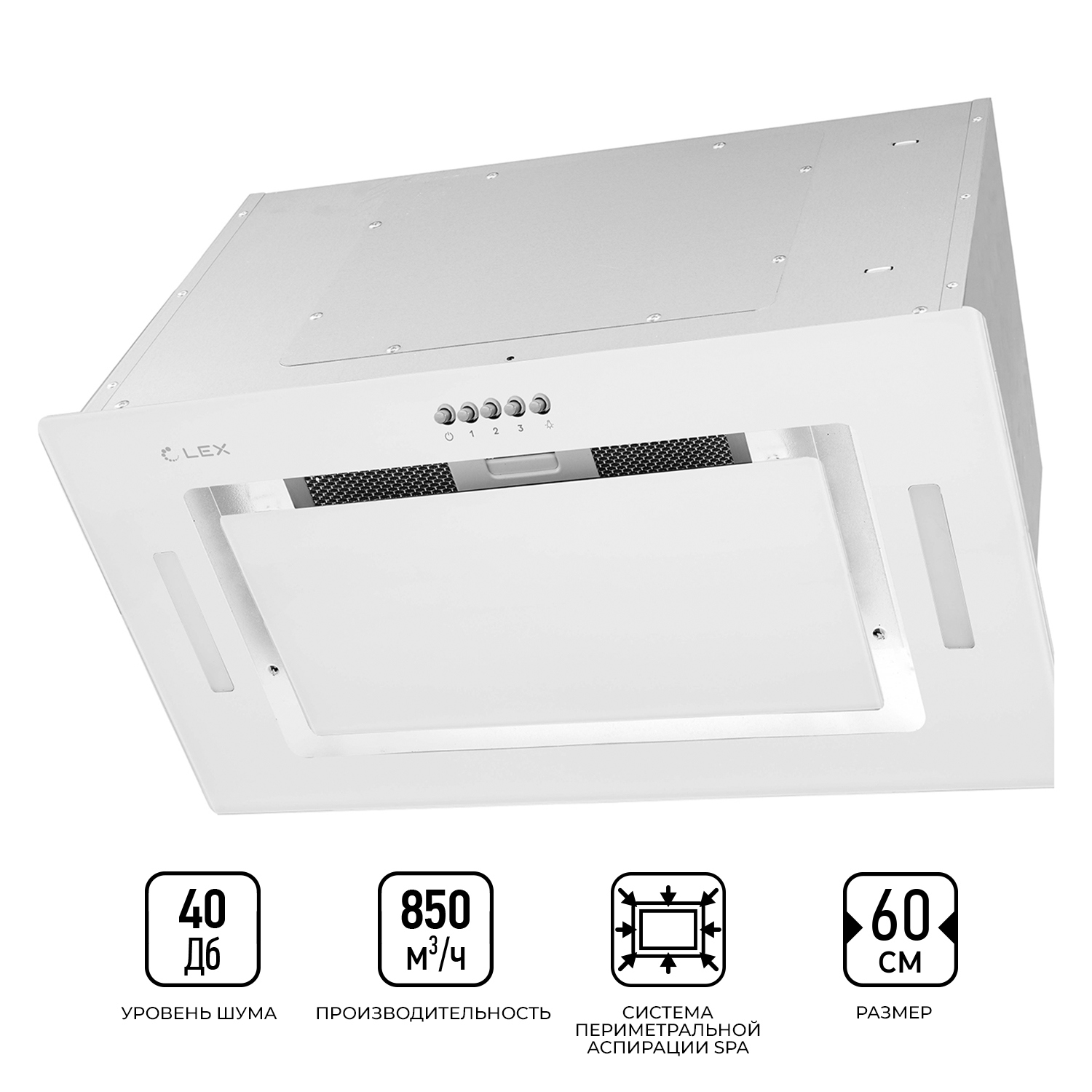 Изображение товара Вытяжка Lex GS Bloc G 600 White 60 см цвет белый