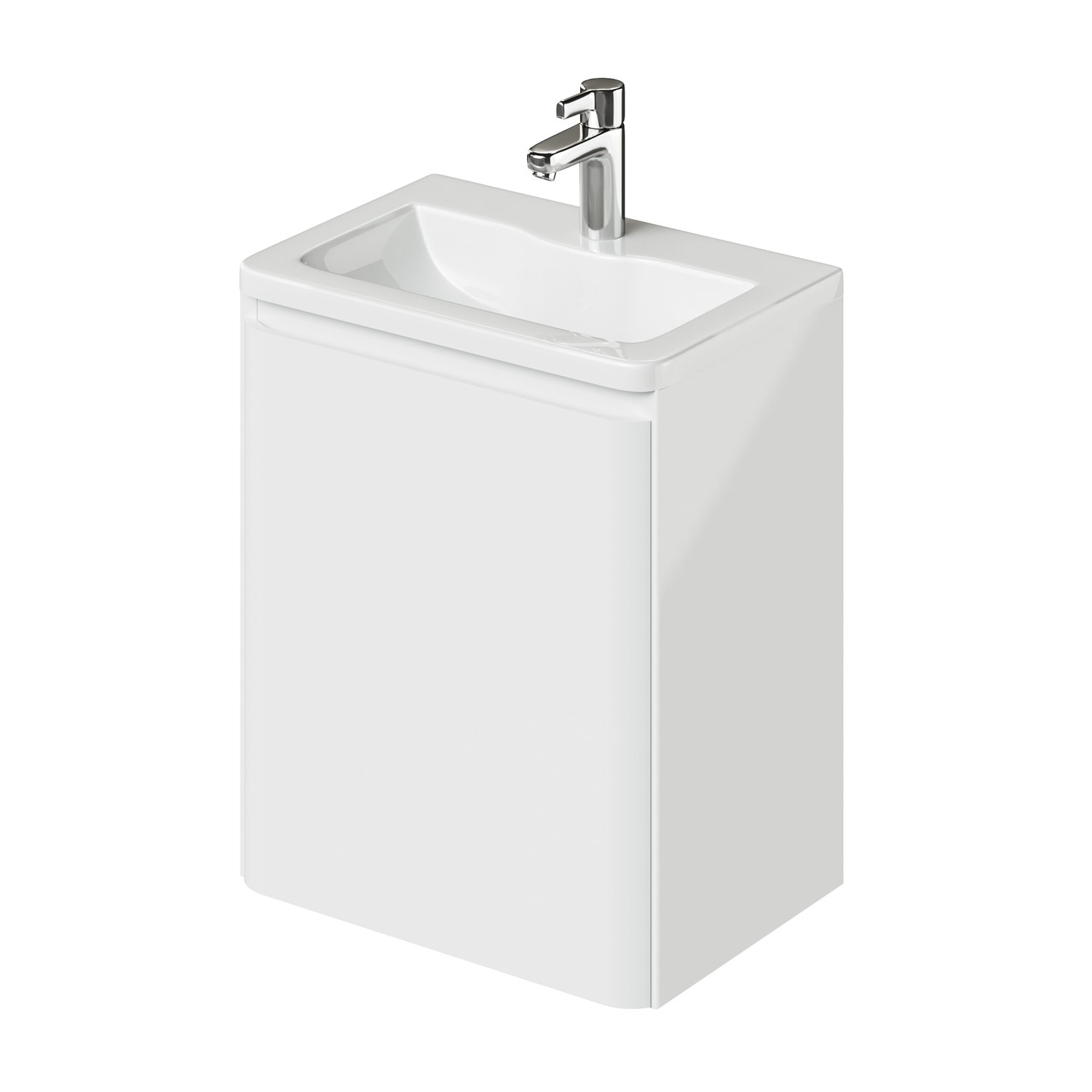 Изображение товара Тумба с раковиной Итана Roberto 50 499x350x607 Белый глянец влагозащищенная подвесная