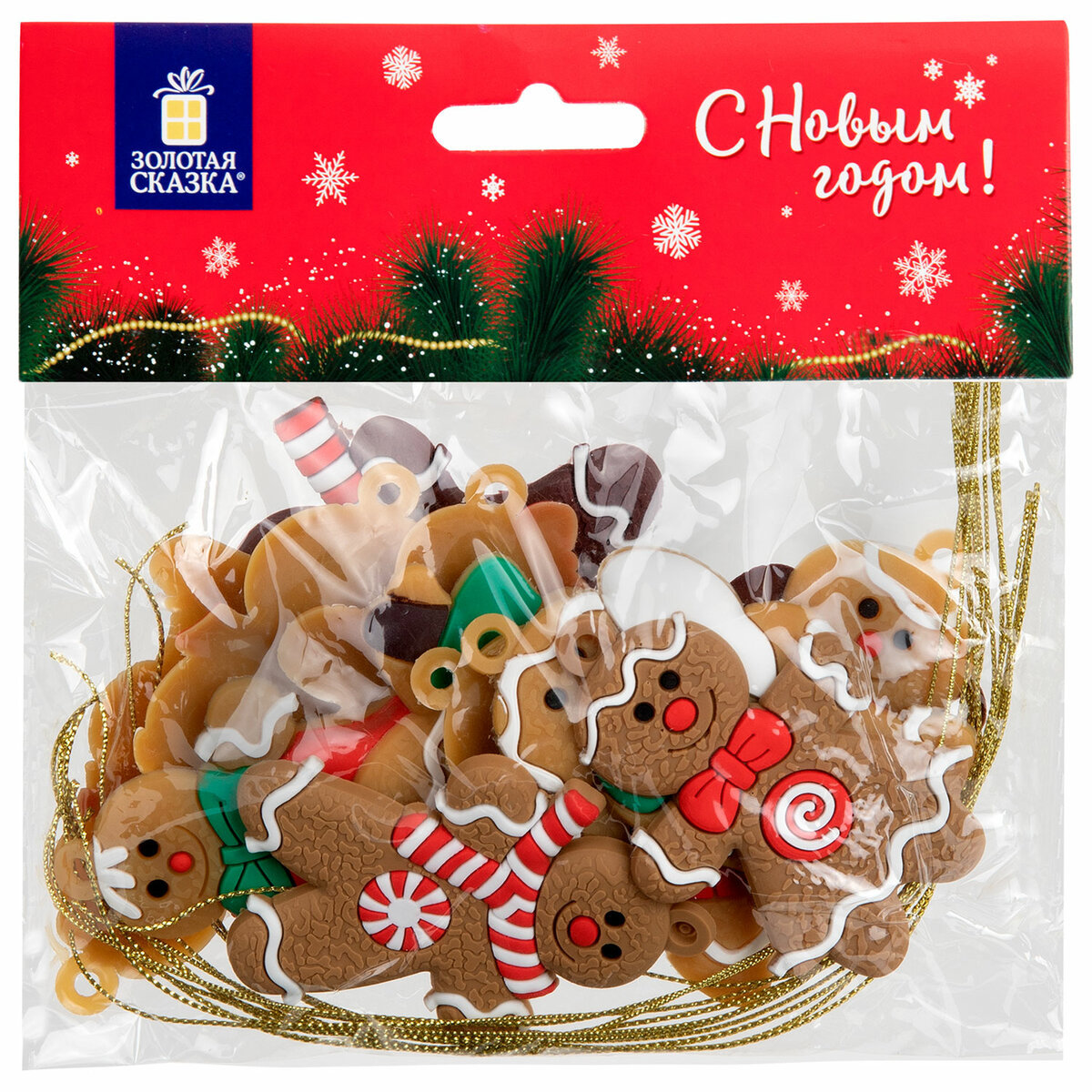 Изображение товара Елочное украшение Золотая сказка Пряничные человечки 592146 7см 12 шт