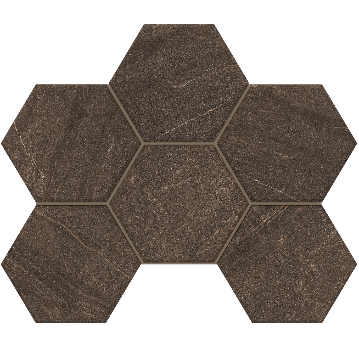 Изображение товара Декоративная мозаика Estima Gabbro GB04 25x28,5 см шестиугольник коричневый