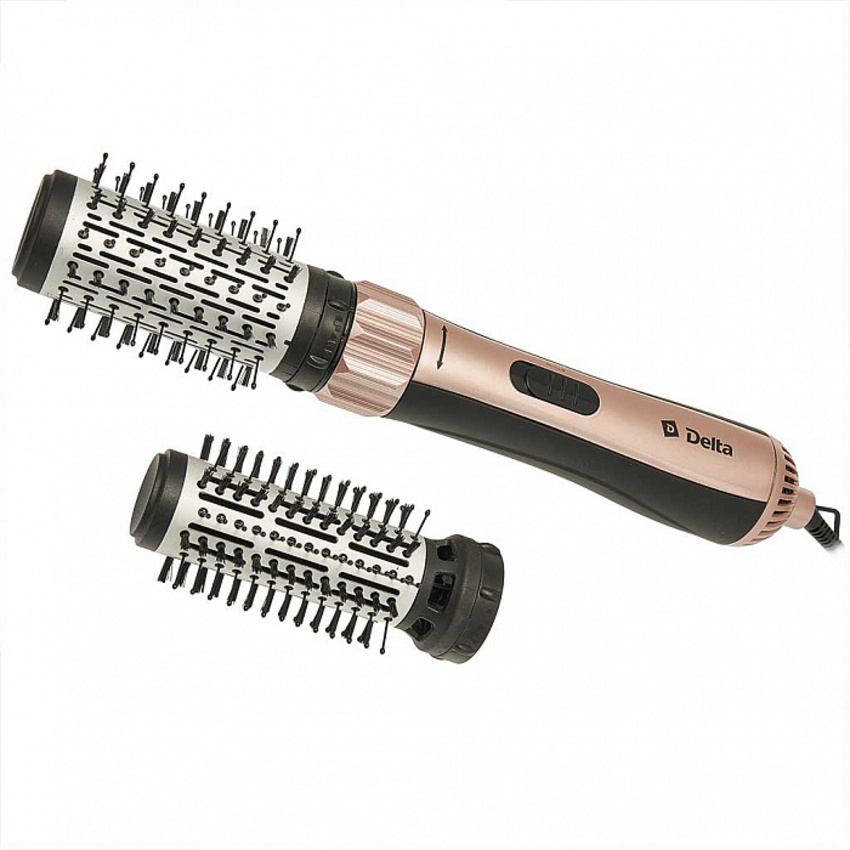 Изображение товара Фен-щетка DELTA DL-0499R мощность 1000 Вт с насадками и функцией холодного воздуха