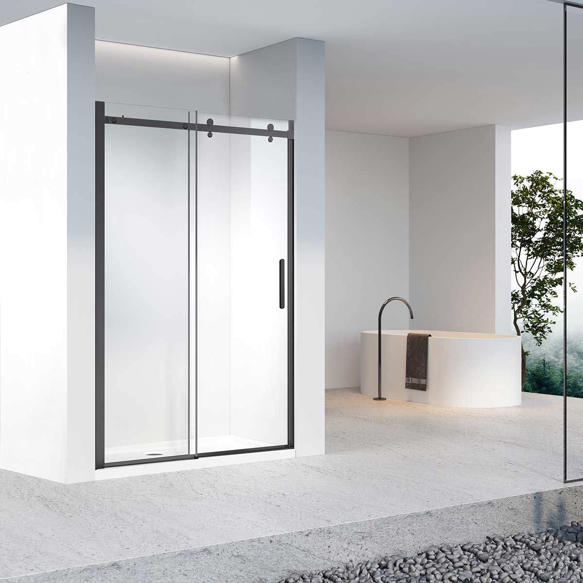 Изображение товара Душевая дверь Vincea Como-N VDS-4CN160CLB 160 профиль черный стекло прозрачное