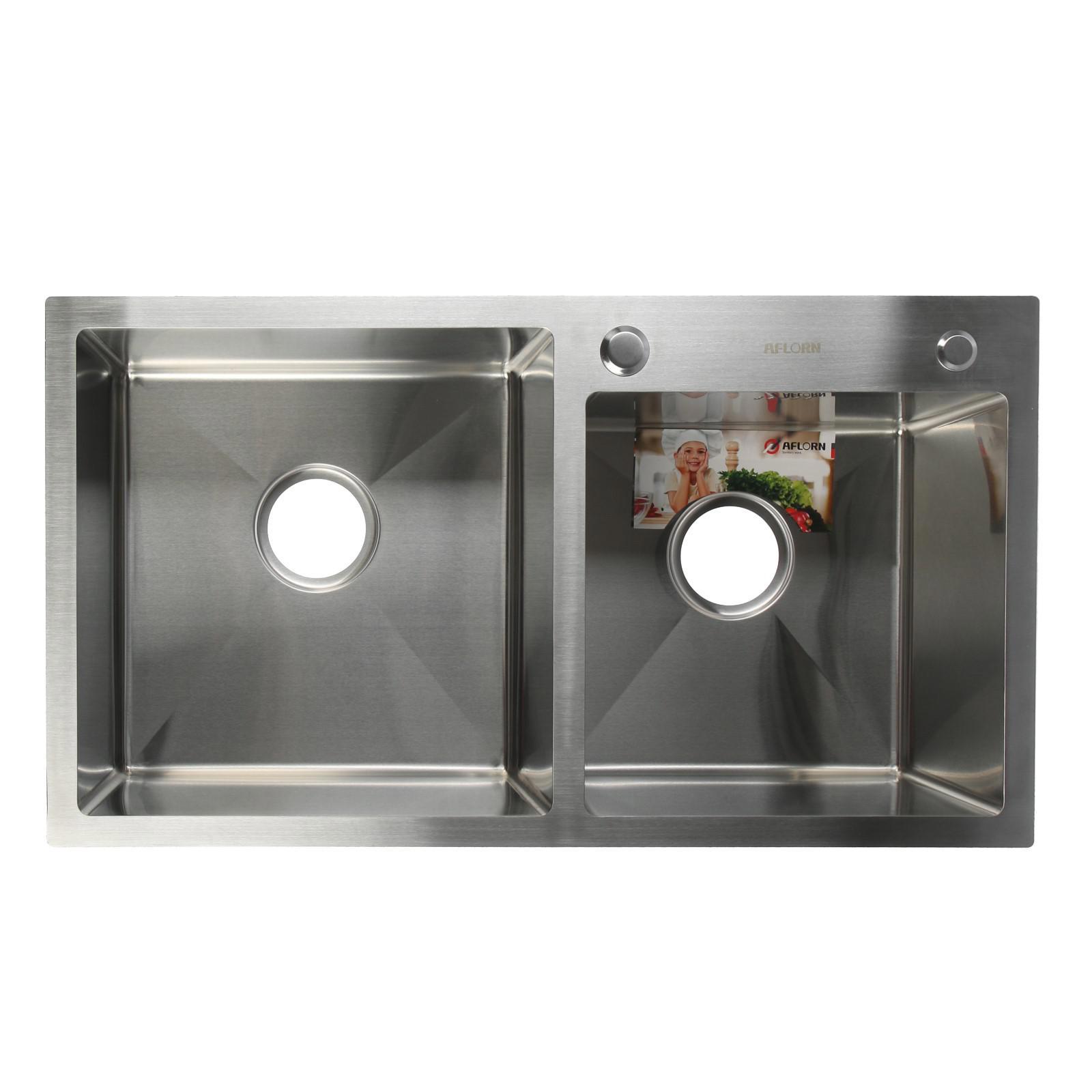 Изображение товара Врезная мойка Aflorn 6957238 43x78x20 см нержавеющая сталь цвет металлик