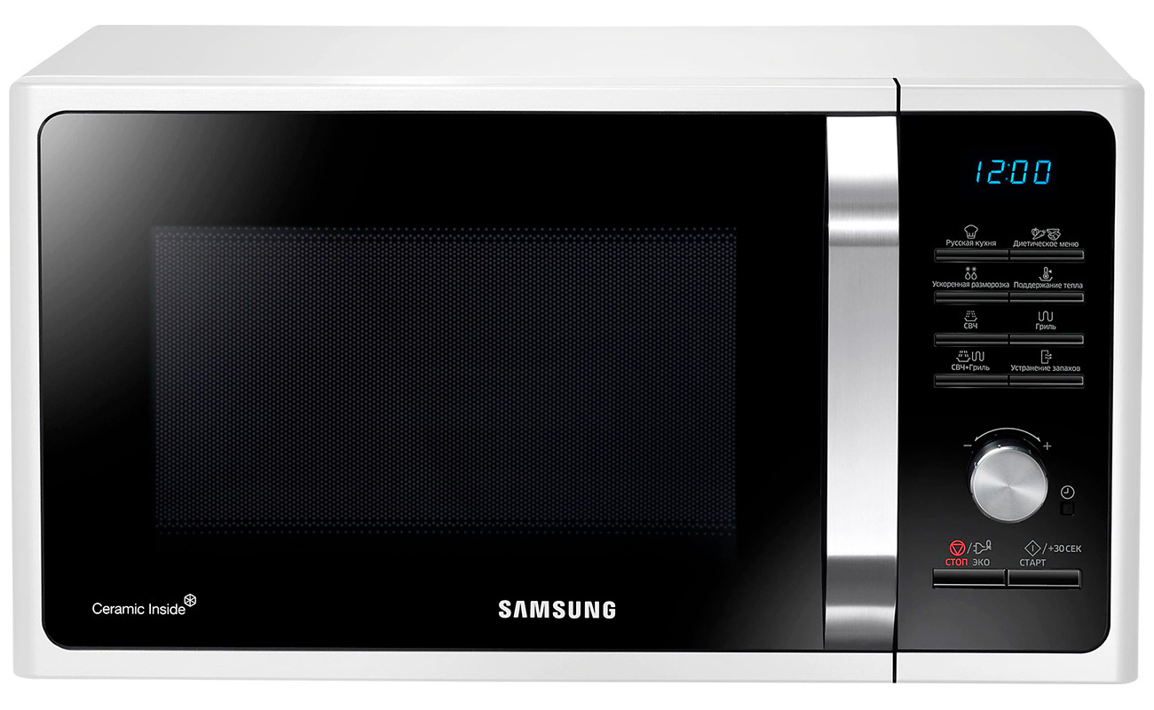 Изображение товара Отдельностоящая микроволновая печь Samsung MG23F301TQW/BW 23 л 48.9x27.5x39.2 см цвет белый