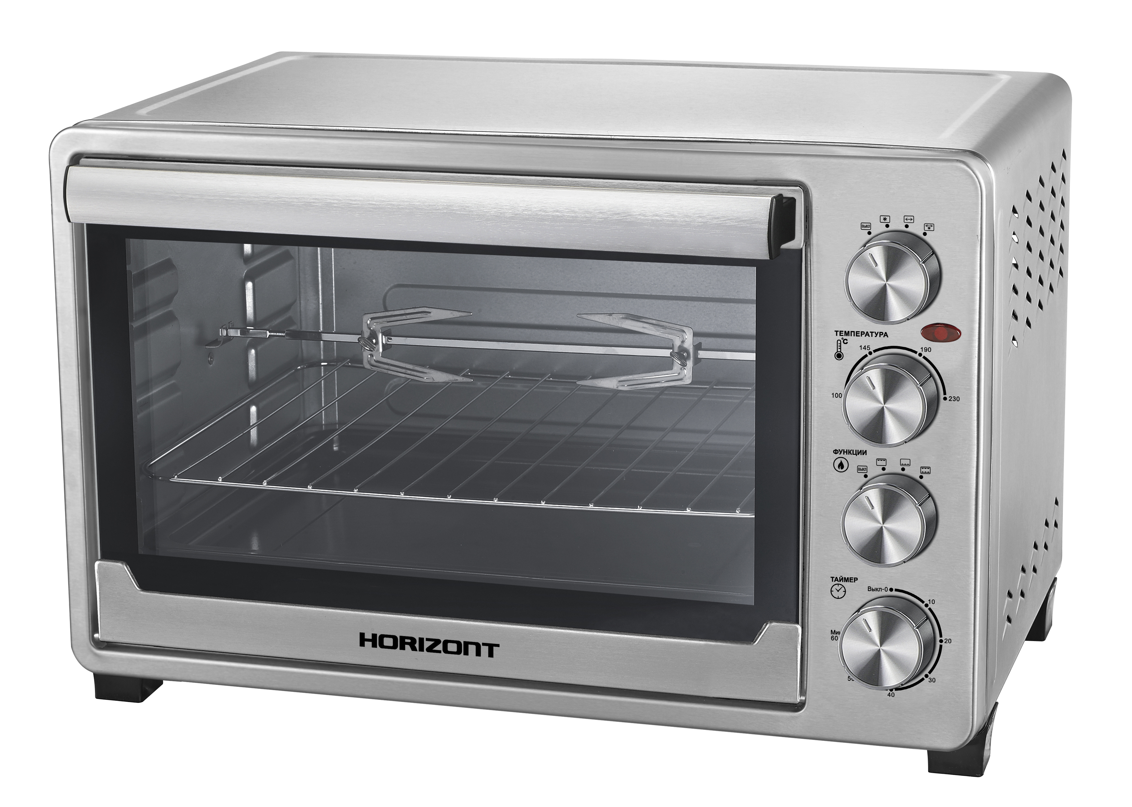 Изображение товара Электропечь Horizont MO-4503S 45л 2000 Вт с грилем и конвекцией серебро