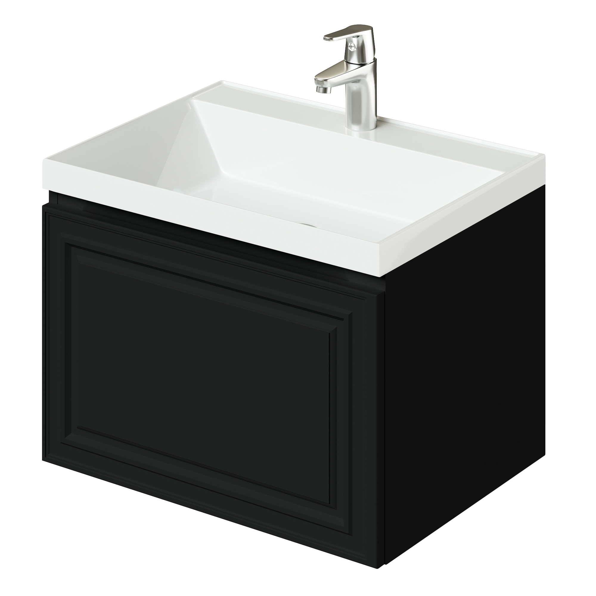 Изображение товара Тумба с раковиной в ванную ИТАНА Verona 2.0 черная 60 см