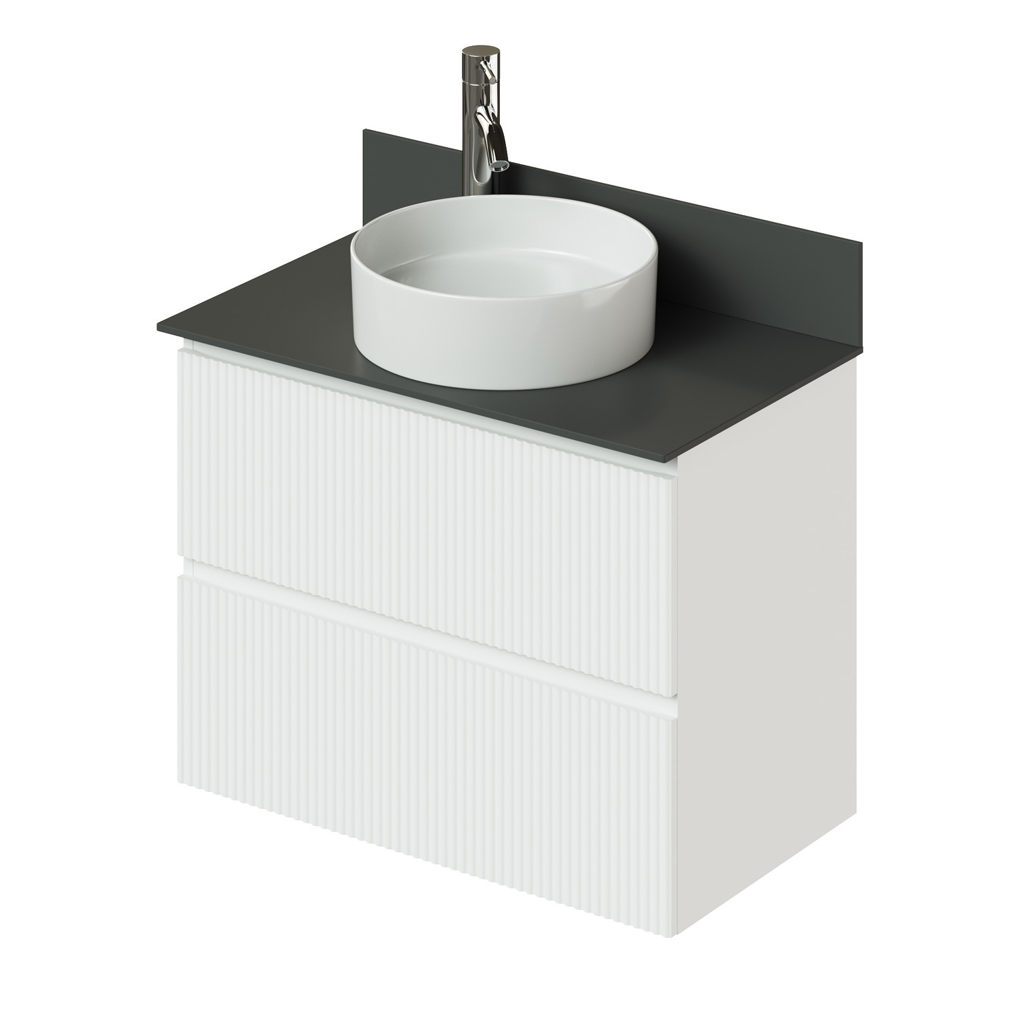 Изображение товара Тумба под раковину Итана Kate 80.5 см подвесная белая современная мебель для ванной