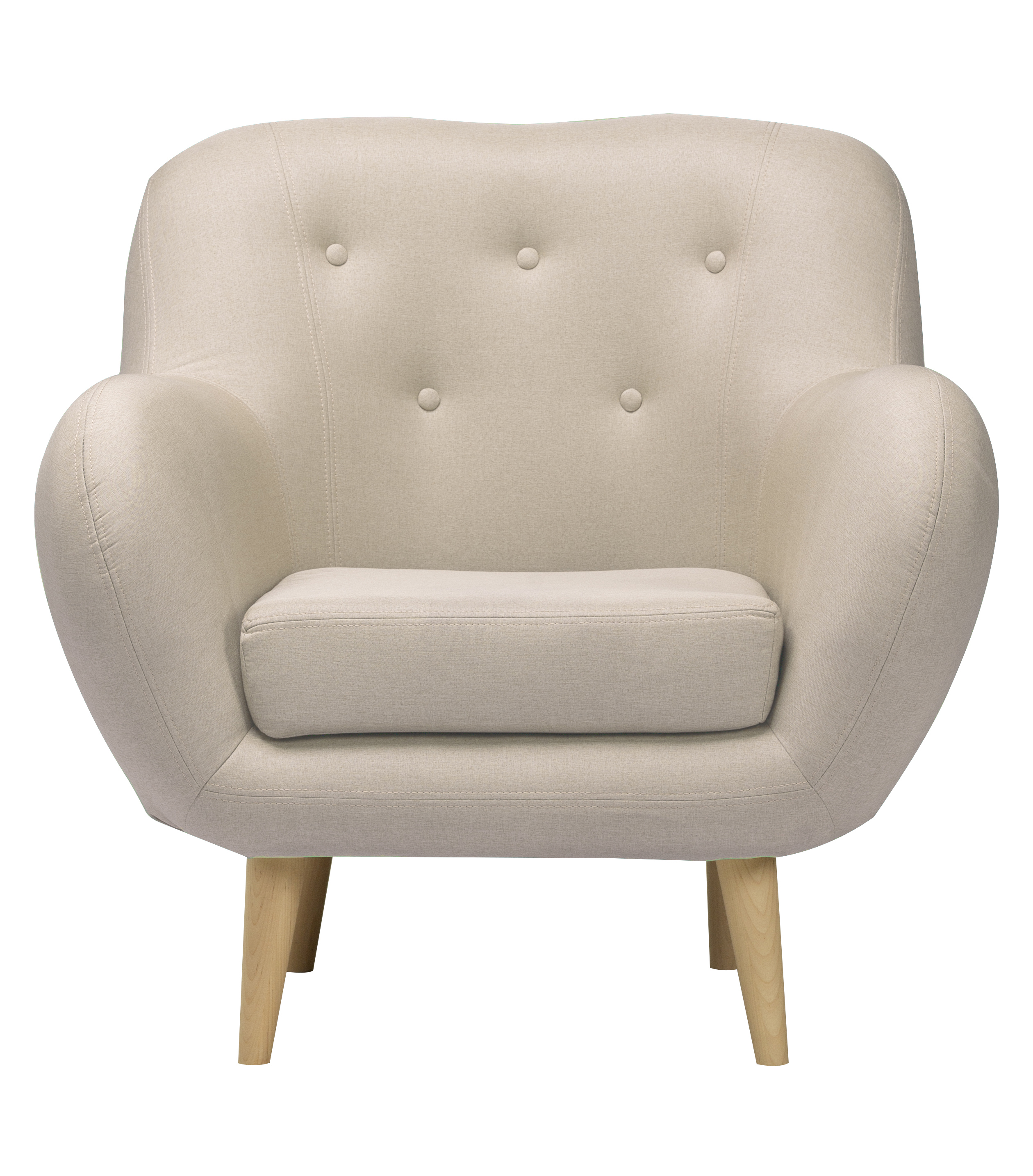 Изображение товара Кресло Диван не мебель Элефант 75x90x85 см рогожка цвет бежевый