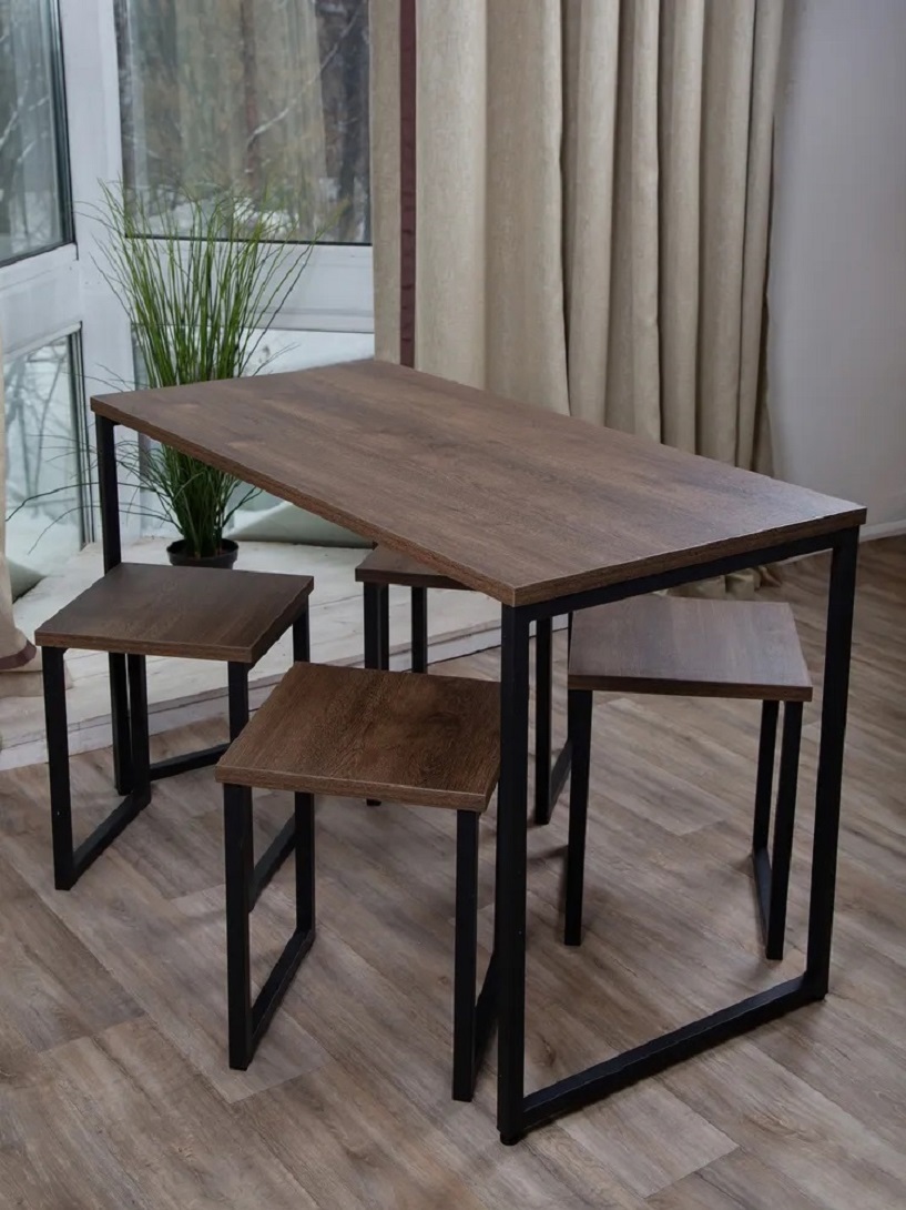 Изображение товара Обеденный стол Diko Loft 90x60 см в стиле Лофт с регулируемыми ножками
