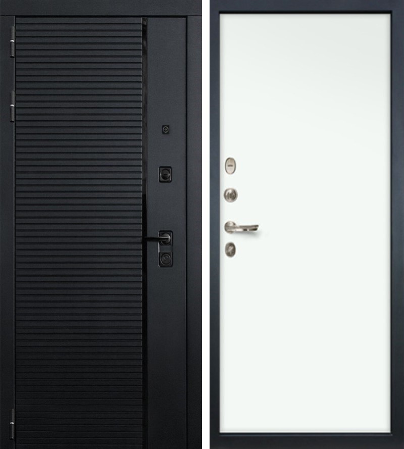 Изображение товара Входная дверь Lex Гранд Роял внутренняя панель № 59 левый 205x96см белый/чёрный кварц