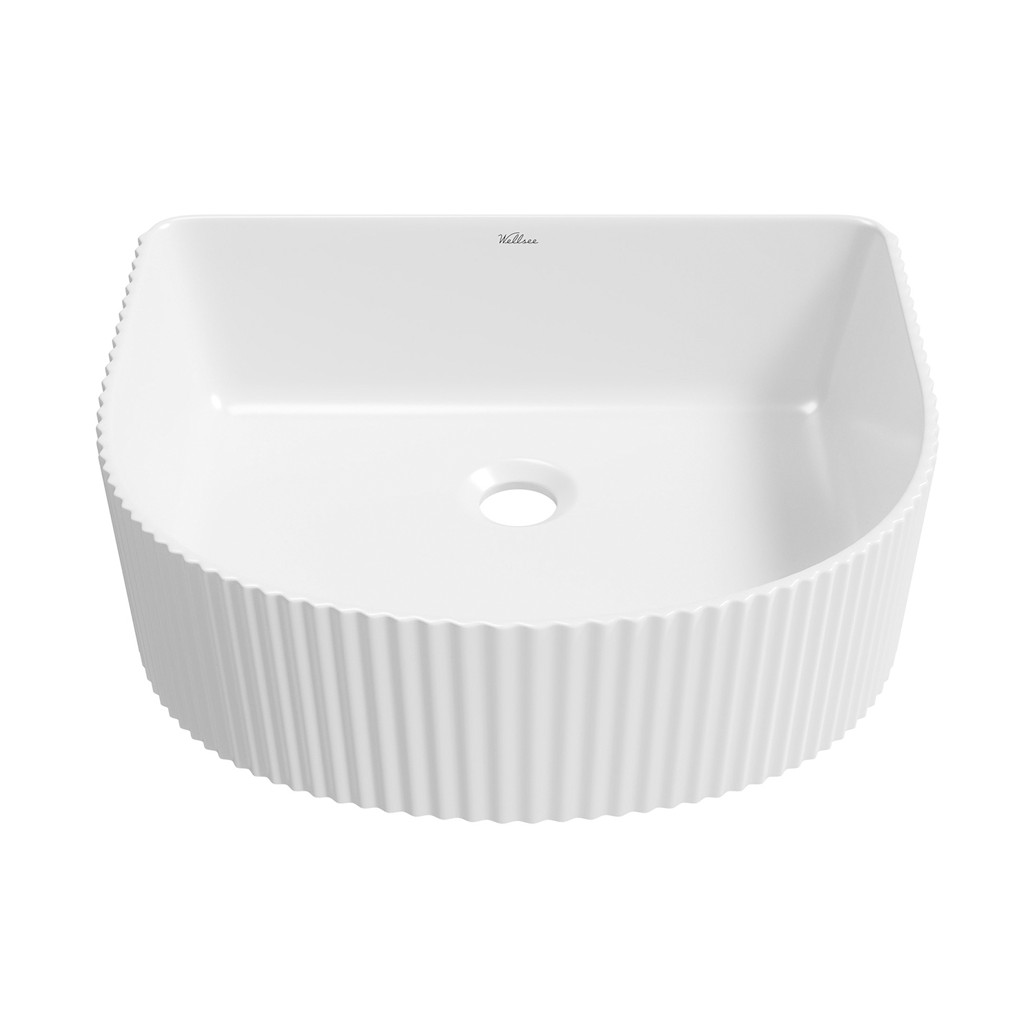 Изображение товара Раковина накладная Wellsee Festive Fox 45 см глянцевая белая современная