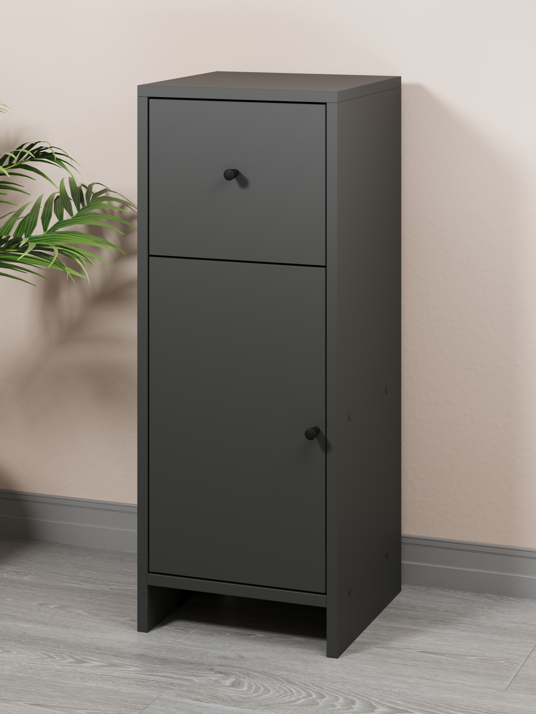 Изображение товара Комод Атмосфера Квадро 1 ящик 30x30x78 см ЛДСП цвет антрацит