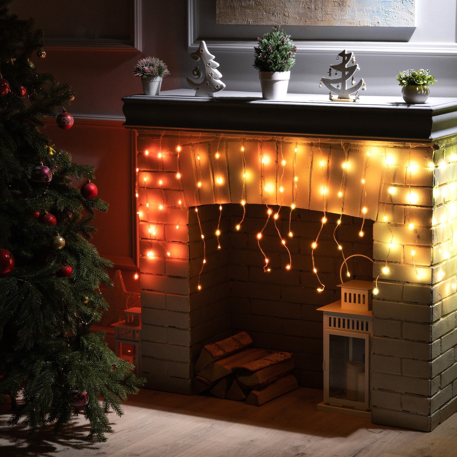 Изображение товара Электрогирлянда комнатная Luazon lighting бахрома 2x2 м 99 LED теплый белый