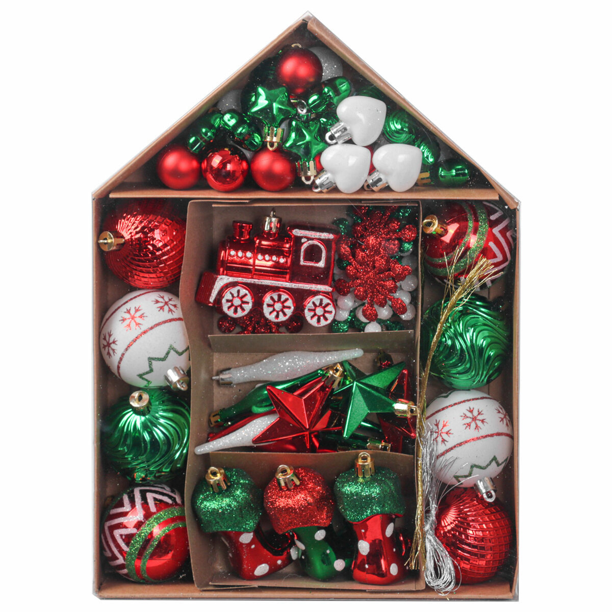 Изображение товара Набор елочных шаров Золотая сказка 73 шт пластиковые разноцветные 3 см Новогодние украшения