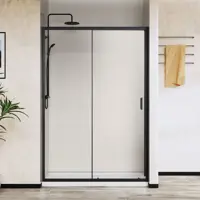 Изображение товара Душевая дверь Vincea City VDS-5CT150CLB 150 черный алюминий стекло 5 мм