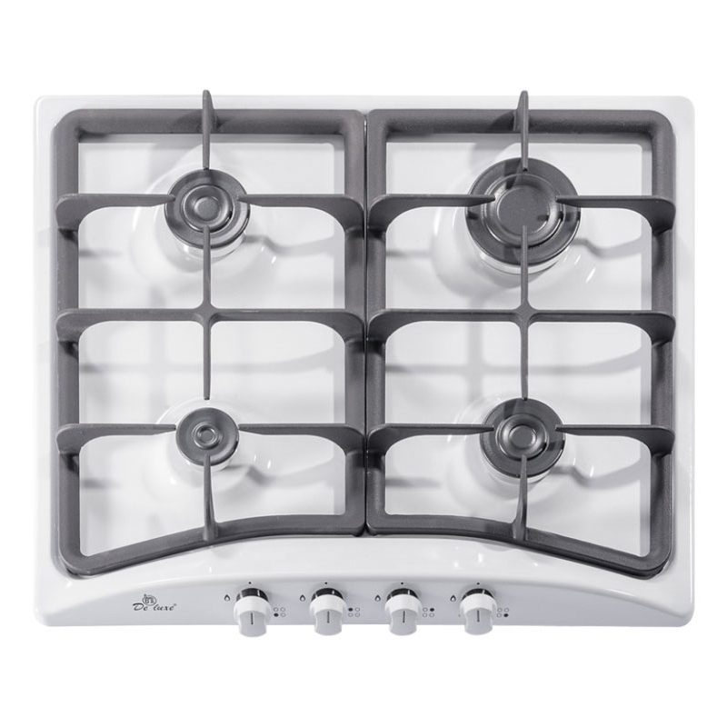 Изображение товара Газовая варочная панель De luxe 5840.00 гмв - 054ЧР 58 см 4 конфорки белый глянец