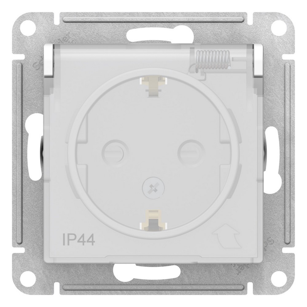 Изображение товара Встраиваемая розетка Systeme Electric AtlasDesign IP44 с заземлением и крышкой