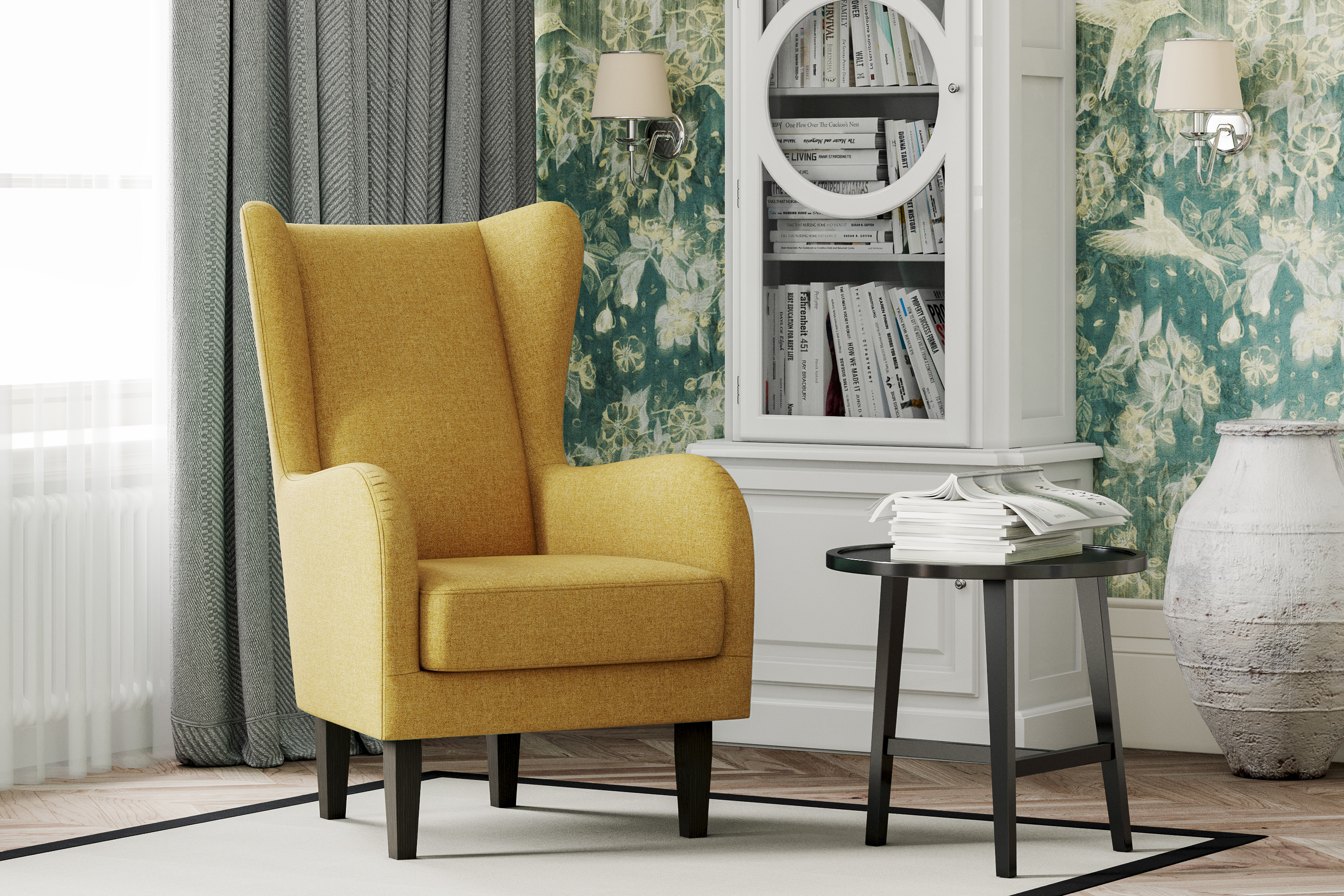 Изображение товара Кресло Silva Шеффилд 72x112x95 см рогожка цвет горчичный