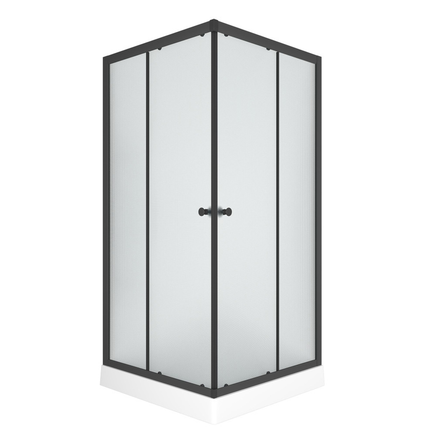 Изображение товара Душевой уголок Bauedge Stil Hit Black с поддоном 90x90 см закаленное стекло Россия