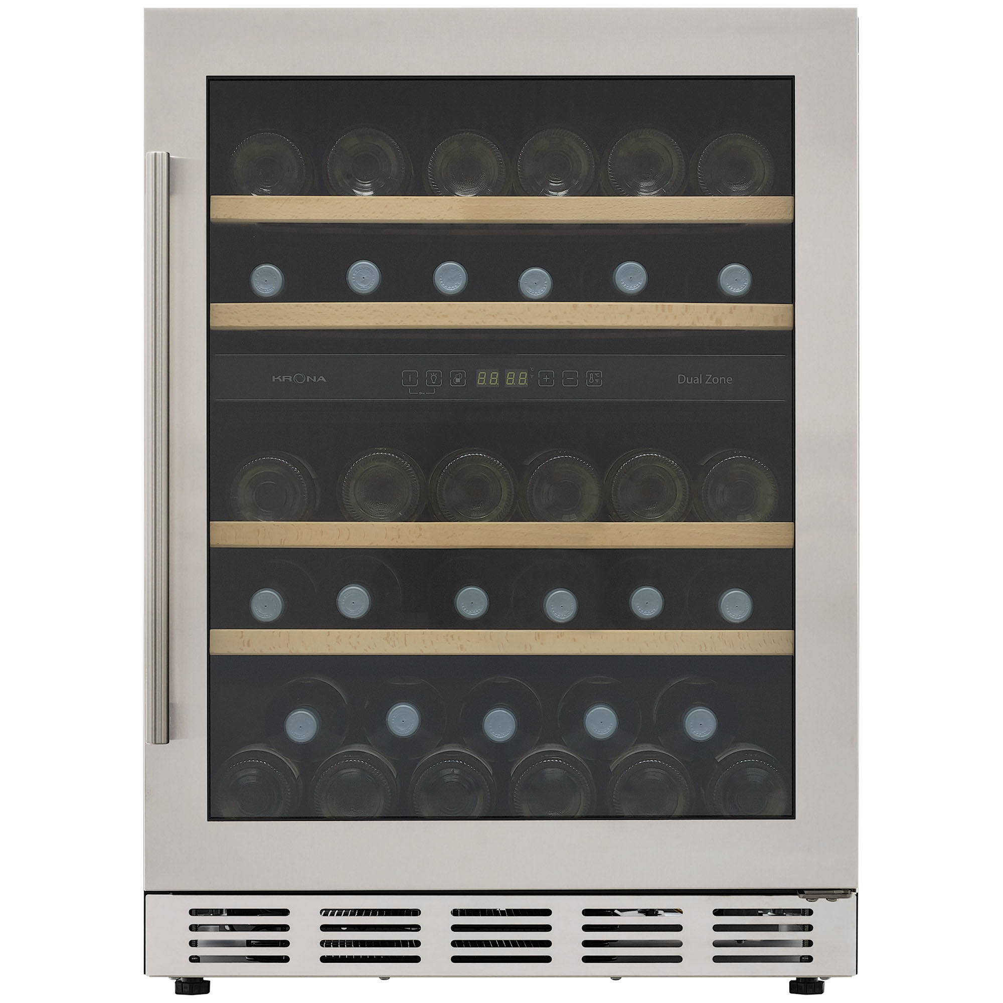Изображение товара Винный шкаф KRONA BADEN 82/46 IX встраиваемый нержавеющая сталь 46 бутылок