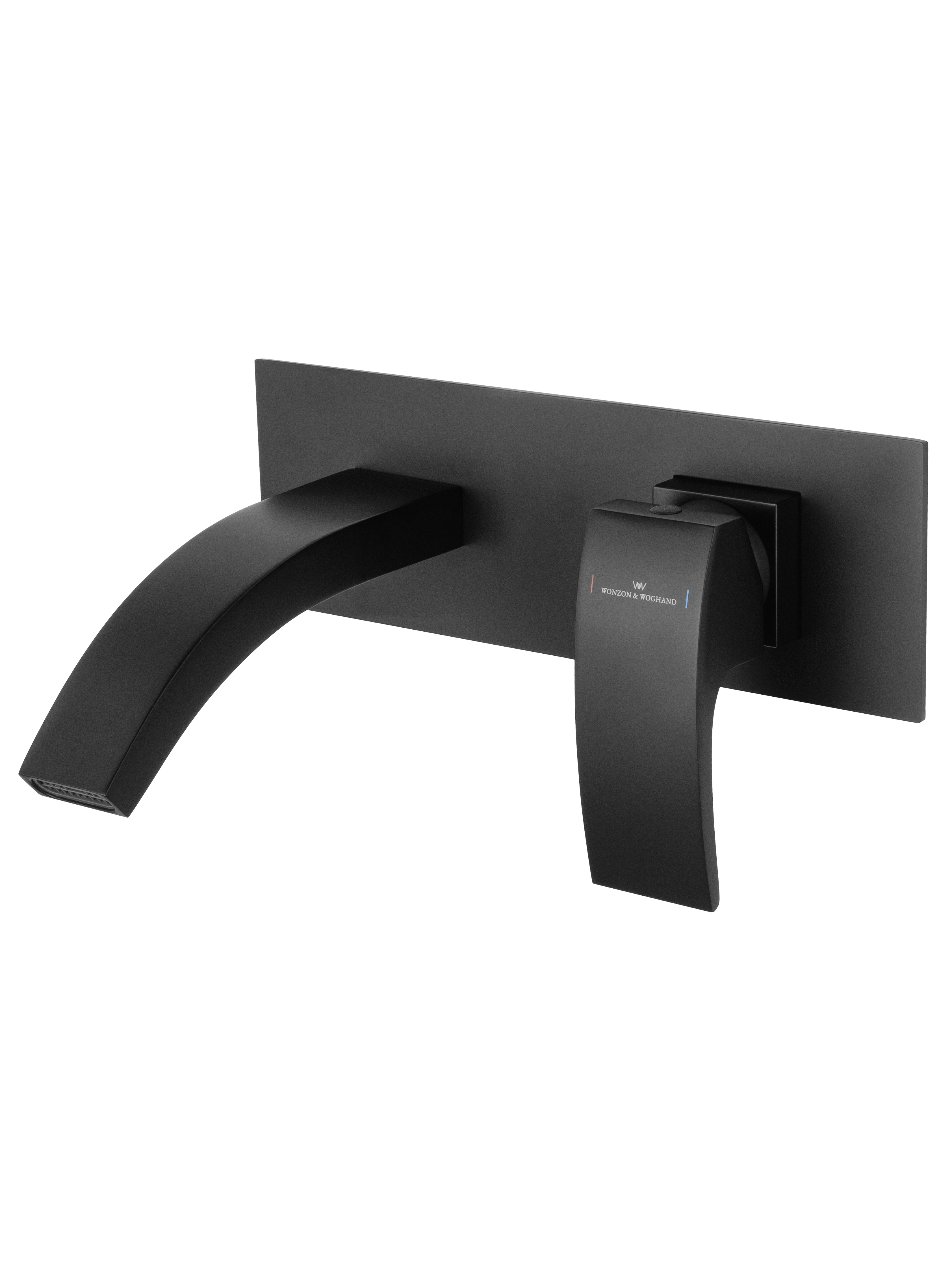 Изображение товара Смеситель для раковины встраиваемый Wonzon & Woghand Fit однорычажный цвет черный матовый WW-88869009-MB