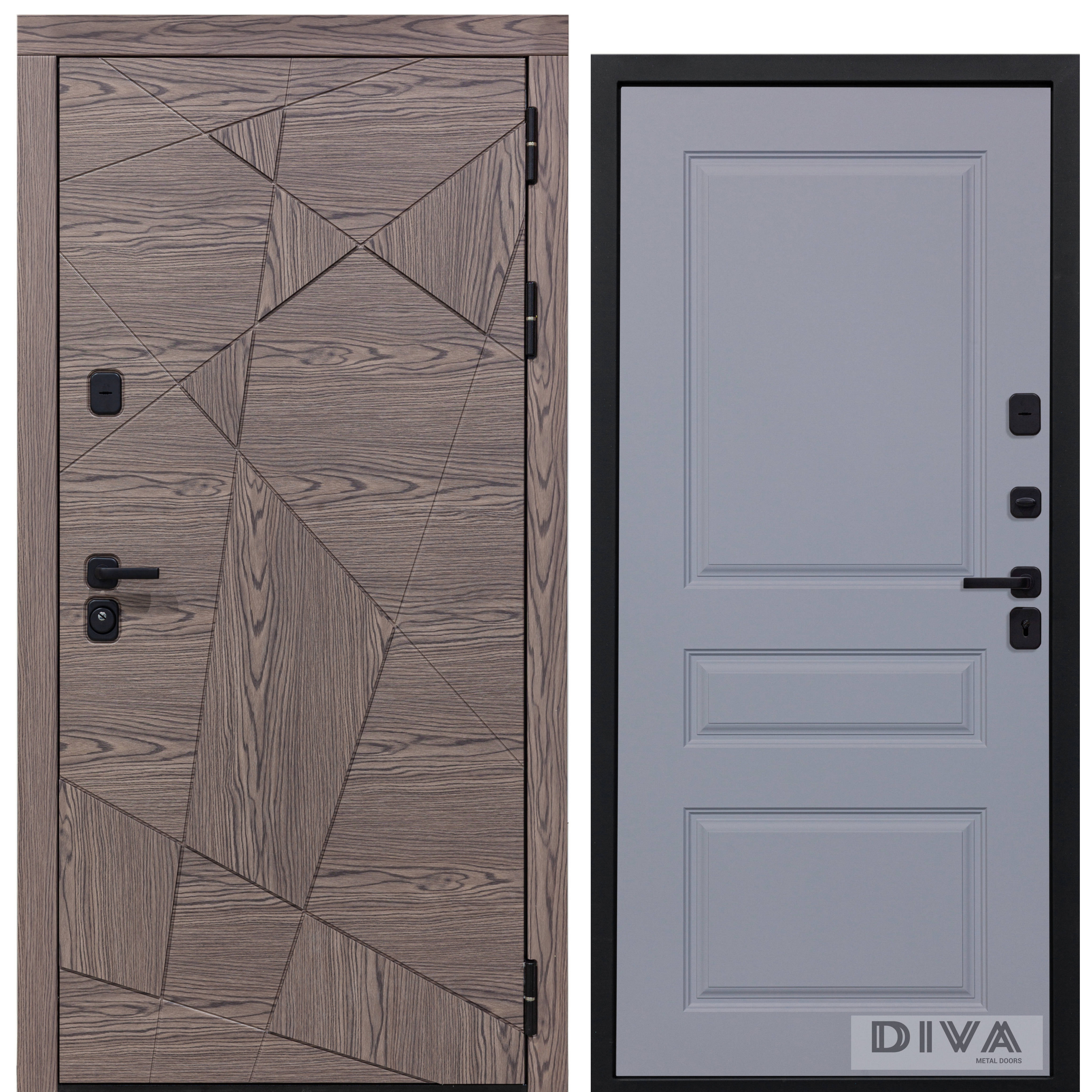 Изображение товара Входная дверь DIVA Diva 97/2 Коричневый дуб коньяк с МДФ