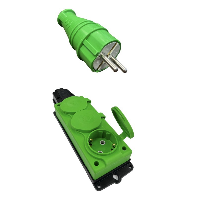 Изображение товара Комплект розетка с вилкой NVO-KI-COMBI-K-3-V-16-54-GREEN с заземлением 230 В 16 A цвет зеленый