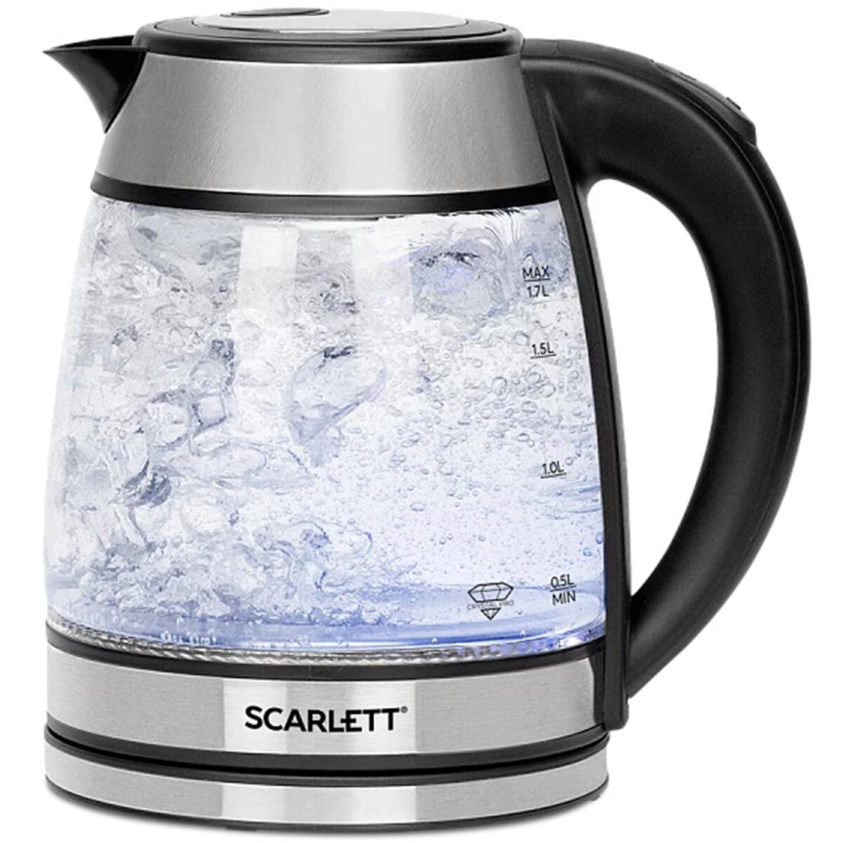 Изображение товара Чайник Scarlett 1.7 л стекло прозрачный модель 457213 мощность 1800 Вт