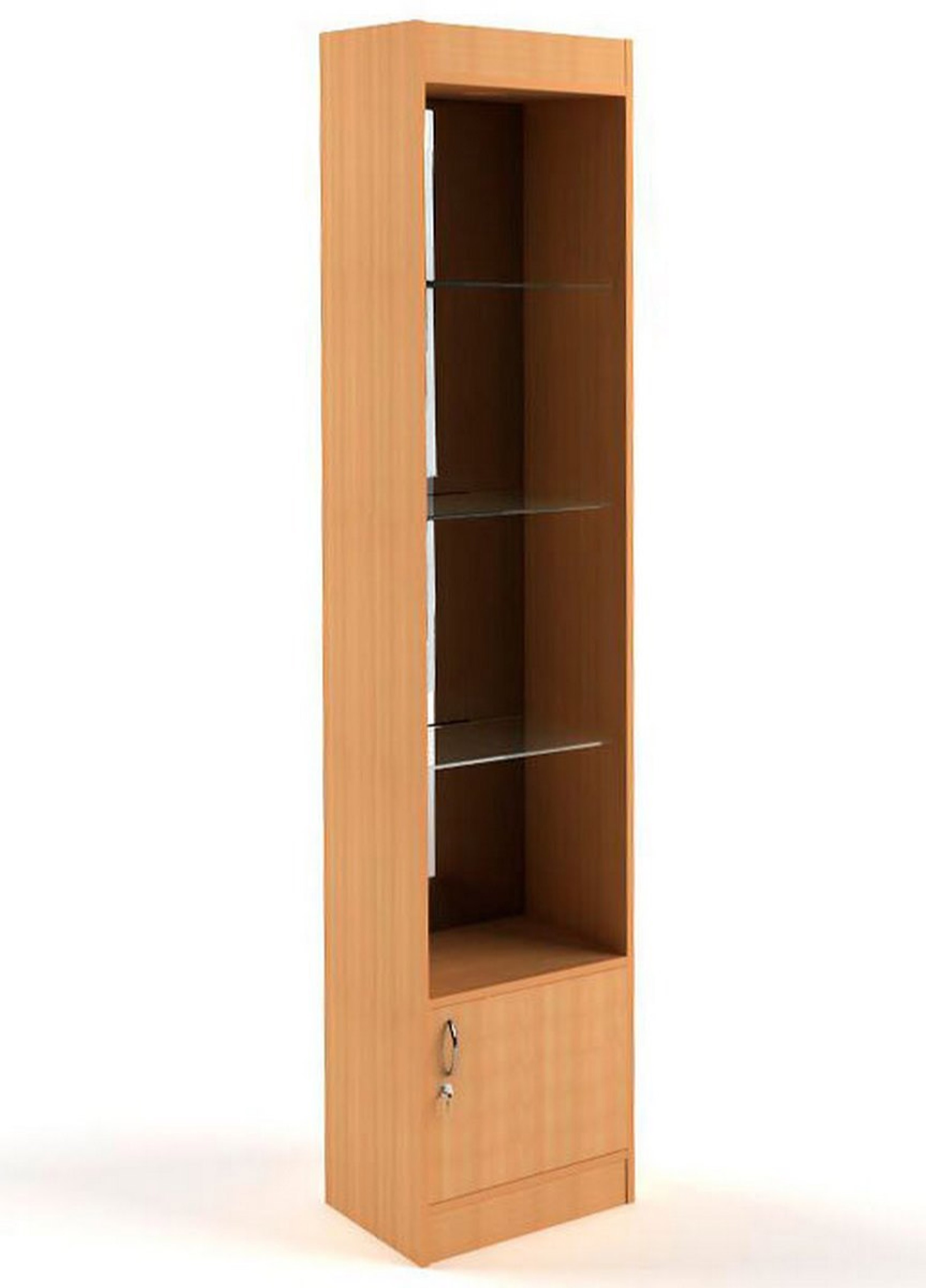 Изображение товара Шкаф-витрина 45x200 см с накопителем Универсал №62-45-З дерево стекло цвет бук