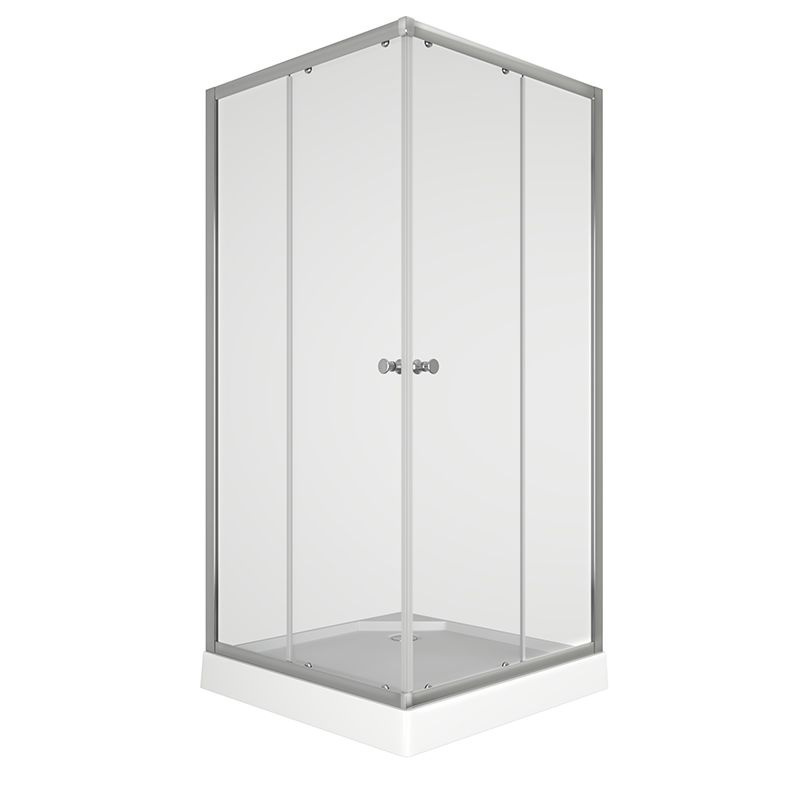 Изображение товара Душевой уголок Bauedge Stil Hit TY0035 с поддоном 90x90x195, прозрачное закаленное стекло, хромированный профиль