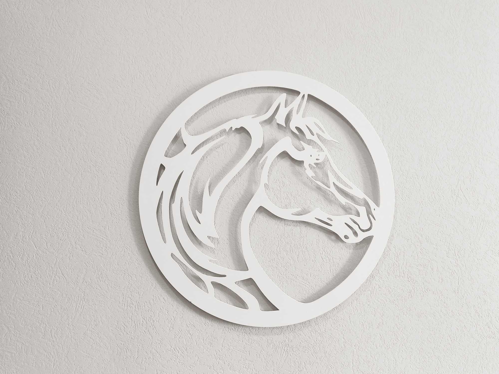 Изображение товара Панно Форвард-Мебель Конь 68x68 см, металл, белый