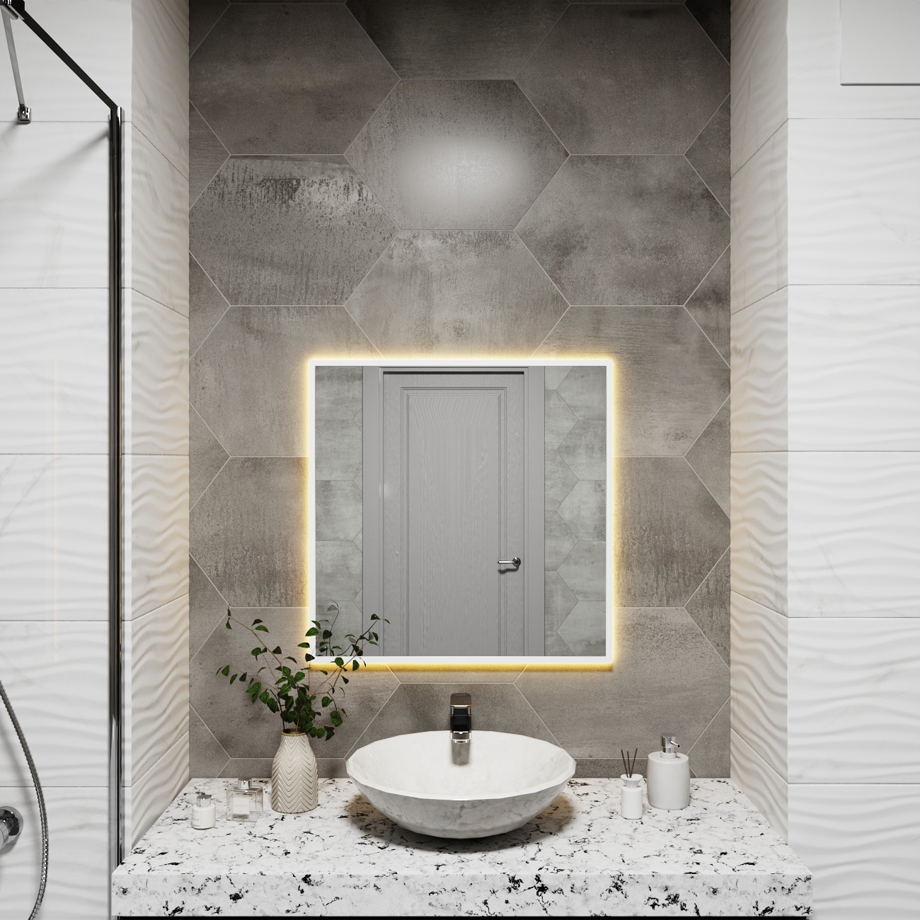 Изображение товара Зеркало со встроенной подсветкой One mirror 7070бст 70x70 см