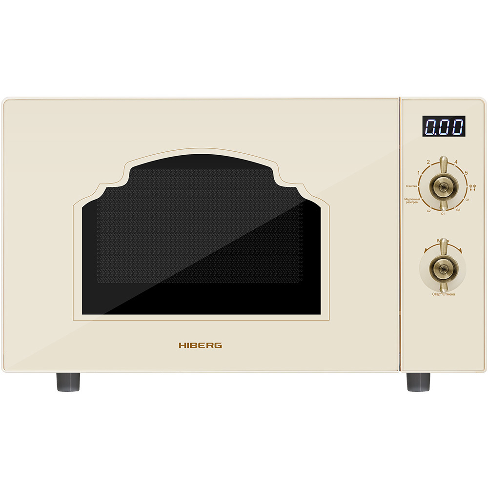 Изображение товара Микроволновая печь HIBERG VM-4285 YR 20 л бежевый ретро с грилем таймером